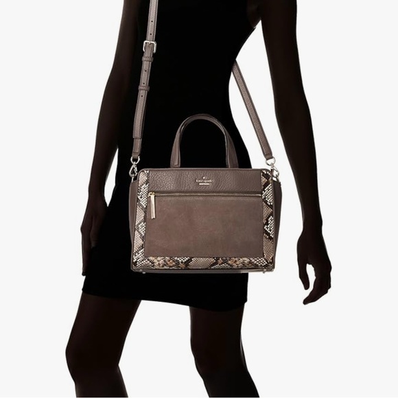 Kate Spade New York Women's Chatham Lane Harlan Stone Gray Satchel Purse - Picture 5 of 17